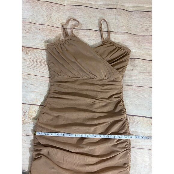 Revolve Elliatt X Pippa Dress Nude Body Con Ruched Dress - Medium - Picture 12 of 16